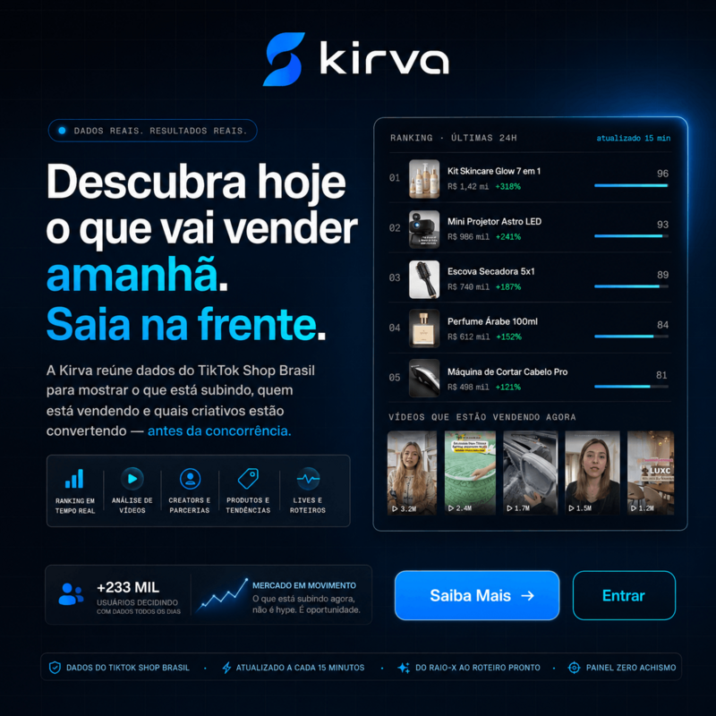 Kirva — Encontre Produtos Virais em radar de tendências